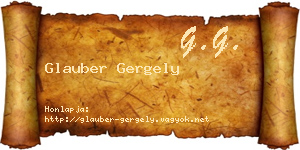 Glauber Gergely névjegykártya
